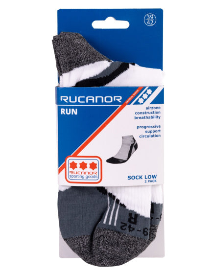 Rucanor lafen Strëmp kuerz 2-Pack wäiss gro Gréisst 39-42