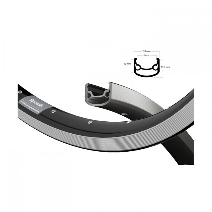 Rigida Velg Ryde 28 (622) Sputnik 36G | Negro | cortar