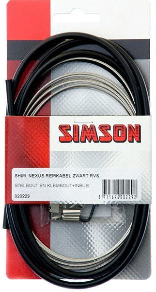 Conjunto de cable de freno Nexus RollerBrake 1600 2250 mm de plata negra
