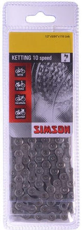 Simson Ketting Derailleur 10-ko-kola řetěz 10-rychlostní, anti-rustový povlak, 116 odkazů, 1 2 x5 64