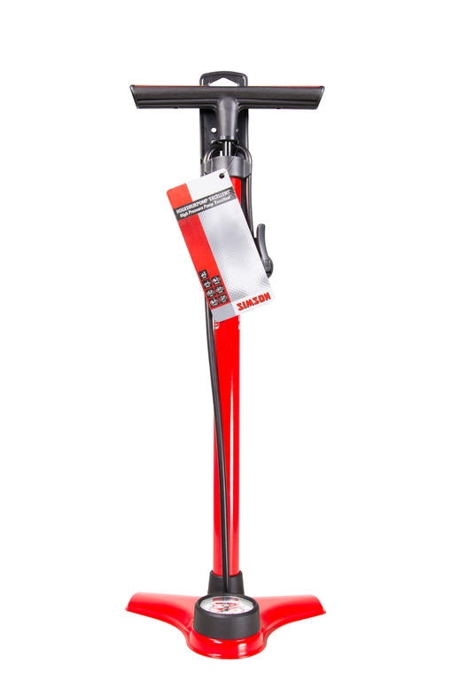Excellent high-pressure bicycle pump, 60 cm, red