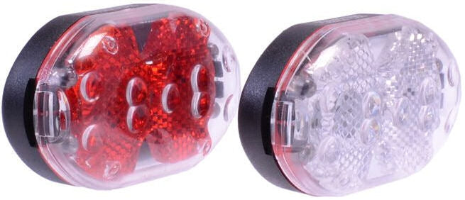 Belysningssæt batteri LED sort rød