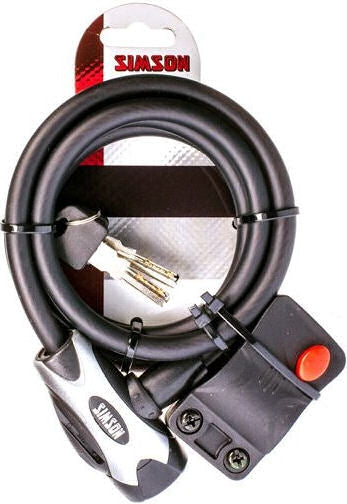 Simson Cable Lock Regular XL - 10x150cm - svart - ingen konst - cykel