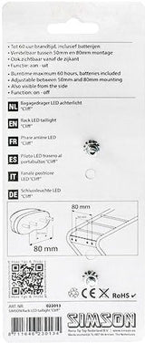Simson battery luggage carrier rear light cliff 1 led on of