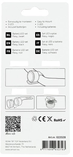 Lighting set Simson 'Flexy' LED set - Black