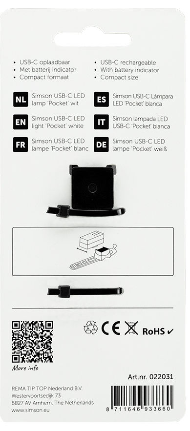 Simson usb-c led lamp 'pocket' wit