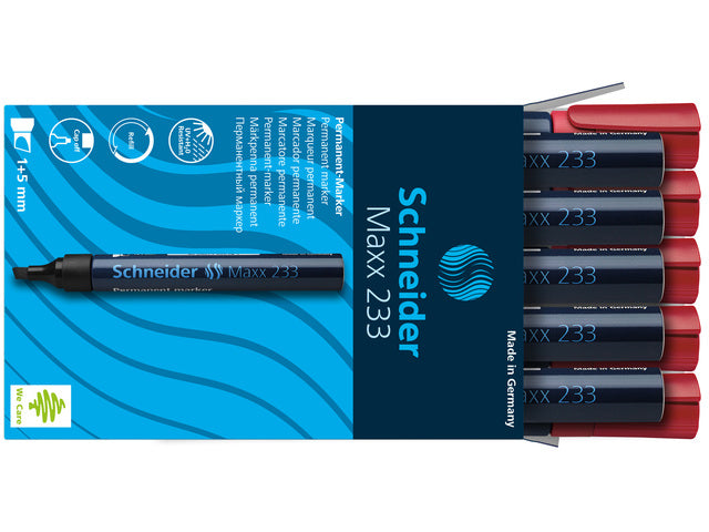 Schneider marker permanent 233 chisel red 10 pcs