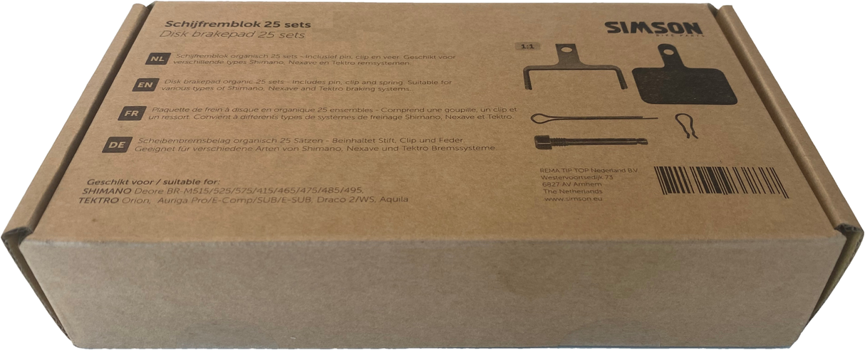 Simson disc brake pad e-bike shimano tektro bulk (25 sets)