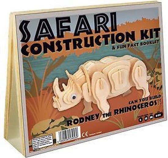 ASMODEE Rhino Safari Construction, Hout Construction Set