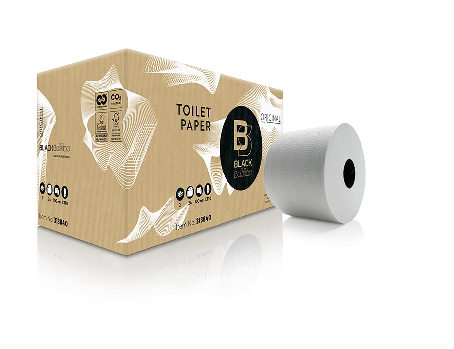 RockShox toilet paper - Satino Black - Box 24 rolls of100m