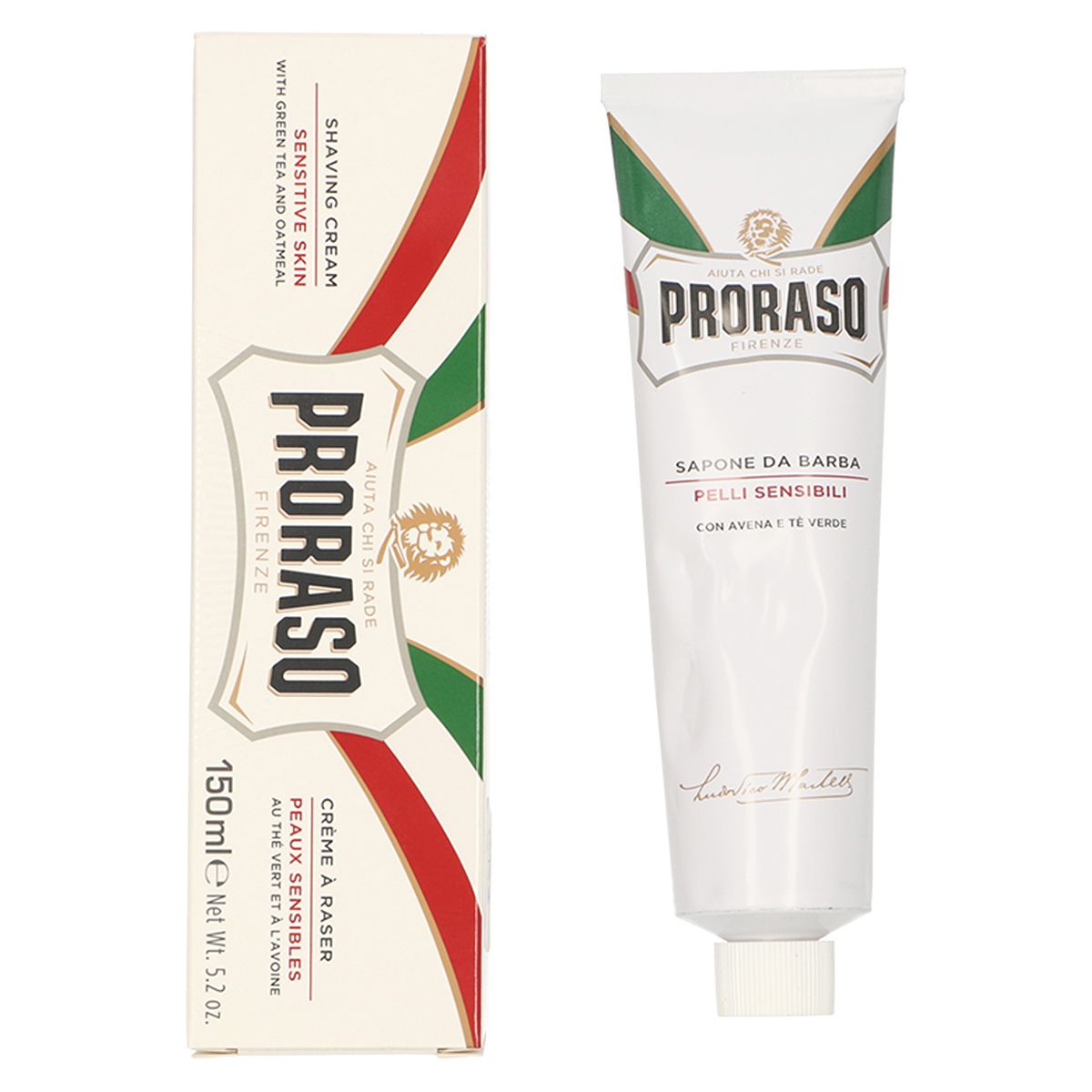 Krém na holení Proraso tuba zeleného čaje 150ml