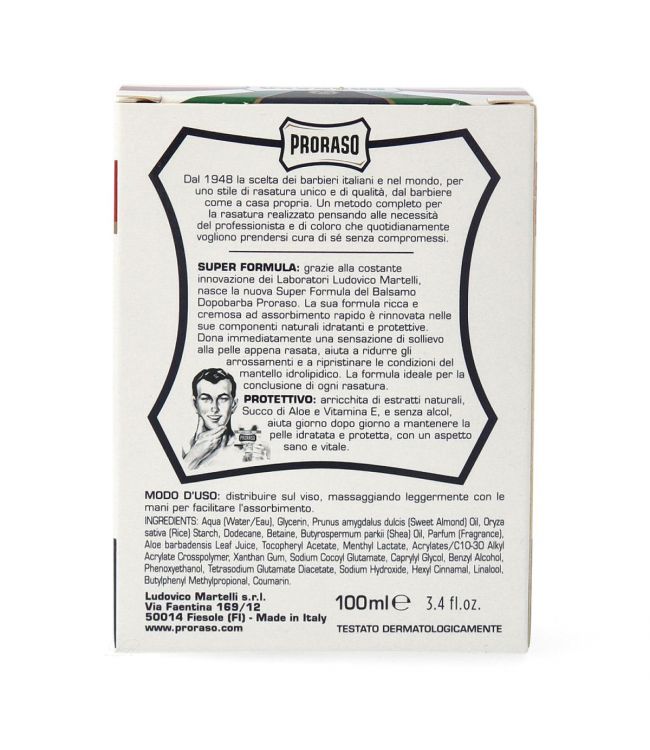 Bálsamo de aftershave proraso con aloe y vitamina E 100 ml