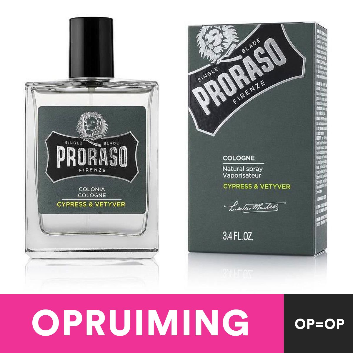 Proraso cologne natural spray cypress vetyver 100ml
