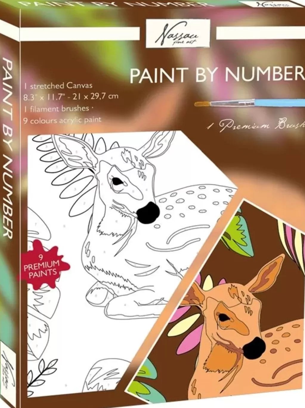 Bongers Toys Paint Number on a Canvas cloth, Lying deer