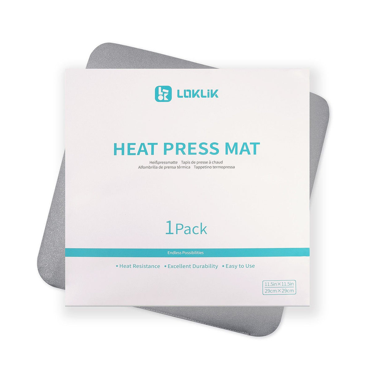Loklik • heat press mat 29,2x29,2cm grijs
