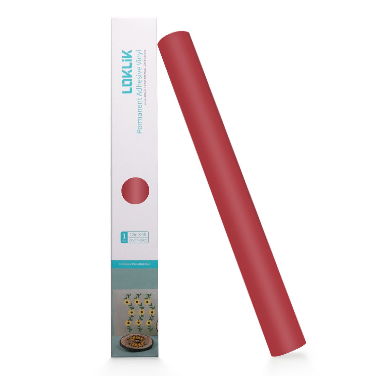 Loklik • permanent zelfklevend vinyl mat rood 30,5x180cm