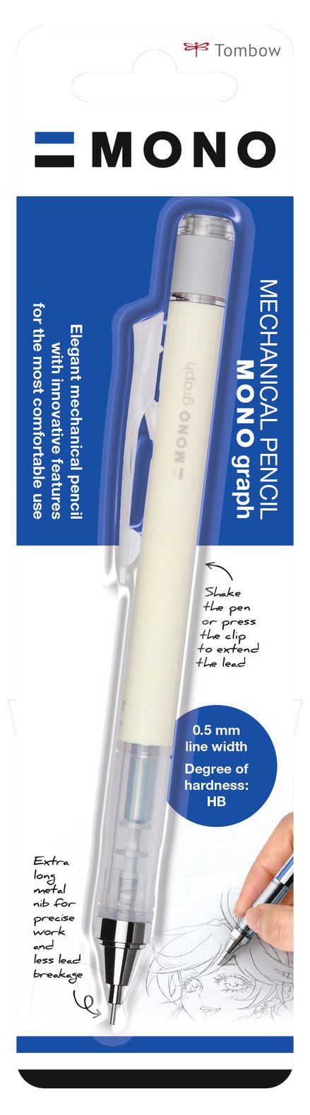 Tombow • mono graf mechanická ceruzka krémová žltá