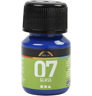 Tinta de vidro permanente - azul brilhante, 30 ml