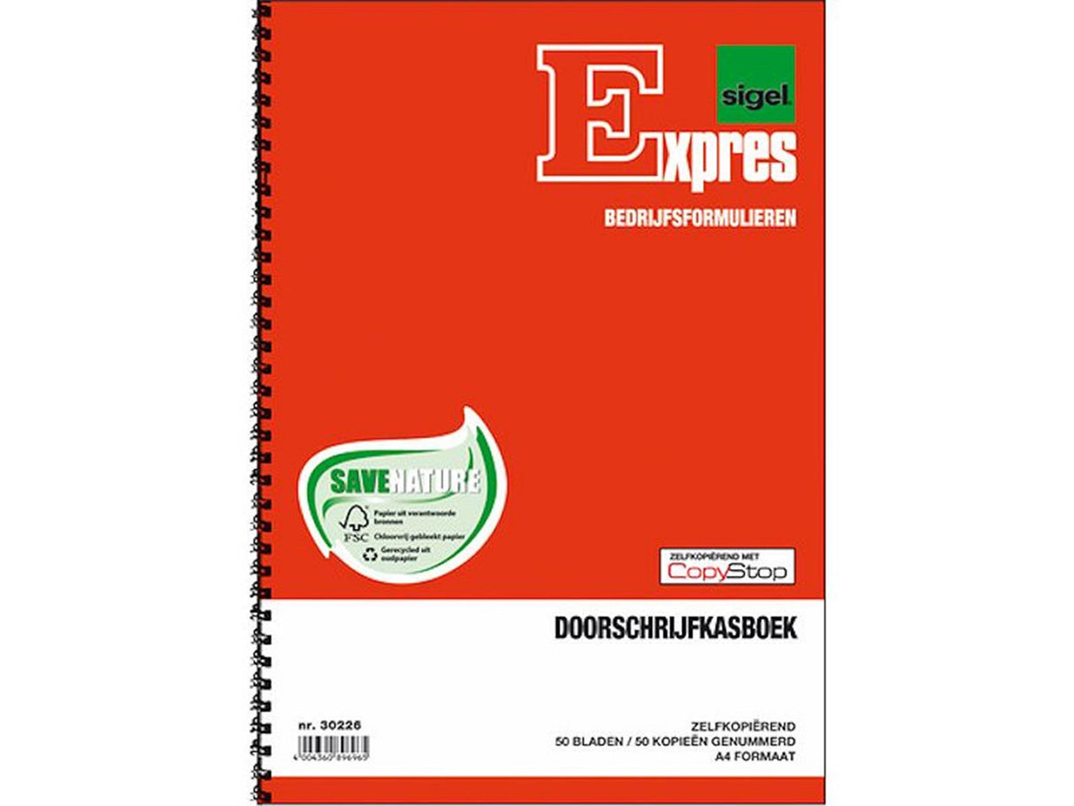 Kangaro doorschrijf kasboek a4 2x50bl + spiraal