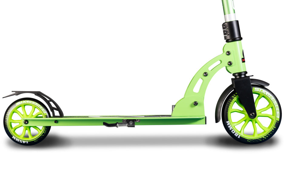 Six degrees 2-wiel Kinderstep Opvouwbaar Voetrem Groen Zwart