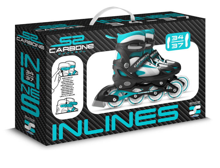 Skids Kontroll Carbone Inline Skates Semi-Softboat Caseable Black Gréisst 34-37