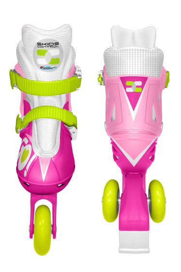 Skids Control Inline Skates adjustable pink white size 27-30