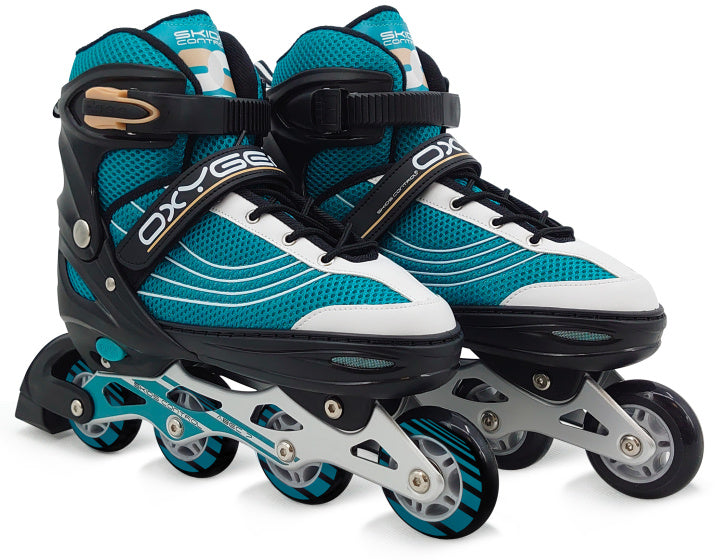 Skids Kontroll-Sauerstoff Inline Skates semi-softbootable Benzleable Benzin Gréisst 42-45