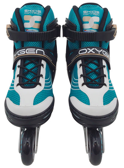 Skids Kontroll-Sauerstoff Inline Skates semi-softbootable Benzleable Benzin Gréisst 42-45