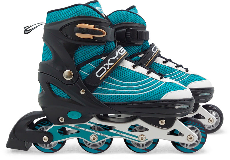 Skids Kontroll-Sauerstoff Inline Skates semi-softbootable Benzleable Benzin Gréisst 42-45