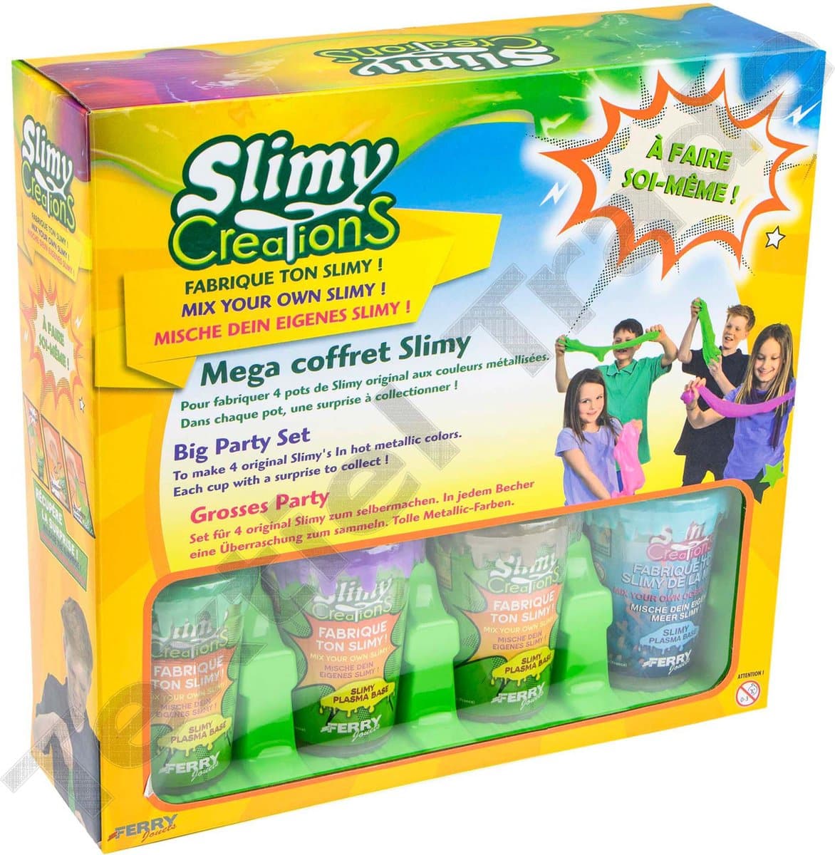 Jonotoys Slimy Creations, grouss Partei Set fir 4 originell schlankeg Maachen ze maachen
