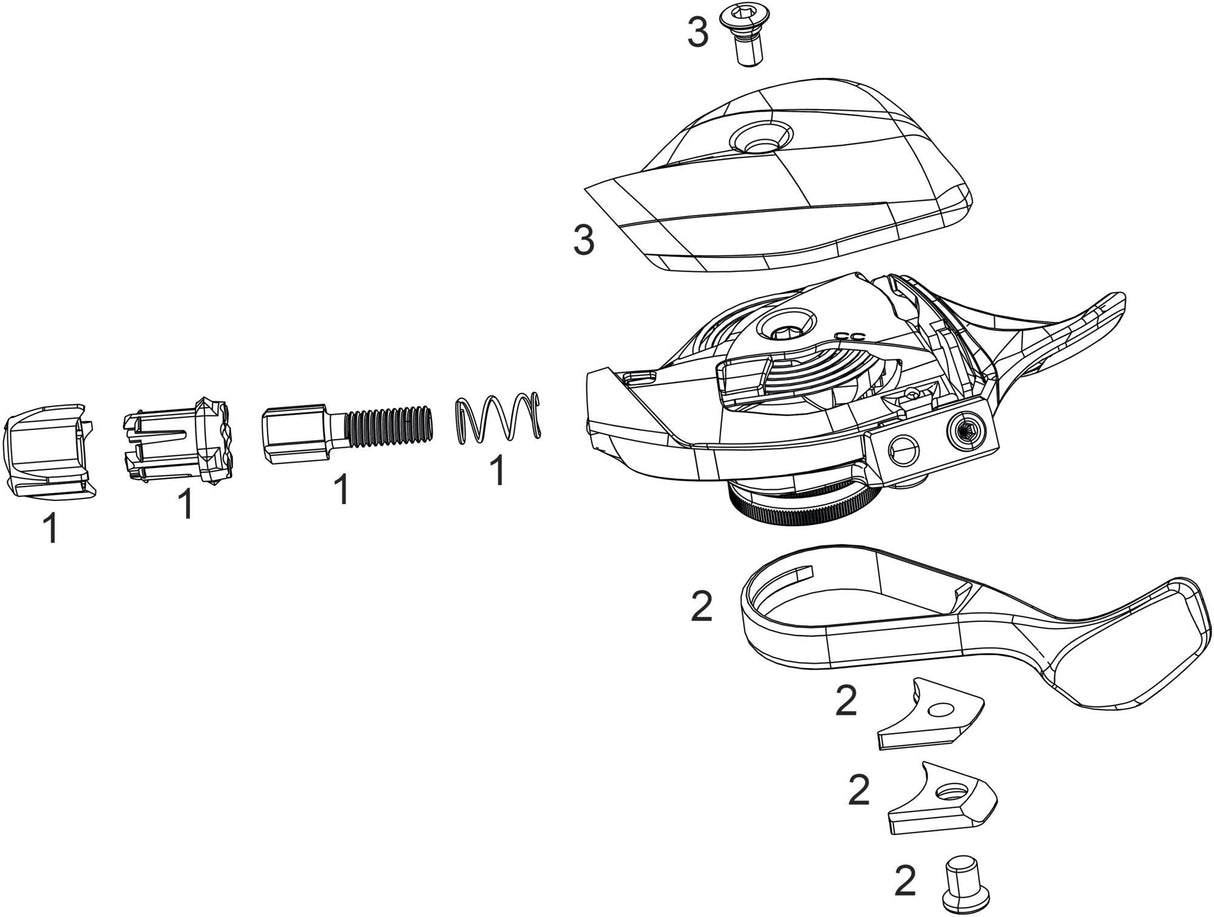 Sram duimversteller xx1 eagle single click trigger xx1 eagle 12sp lunar grey