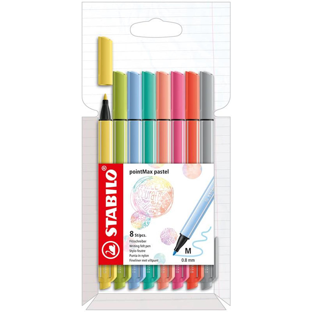 Stabilo Pointmax Fineliners Pastell, 8st.