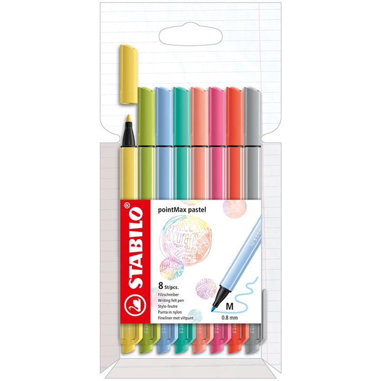 Stabilo Pointmax Fineliners Pastell, 8st.
