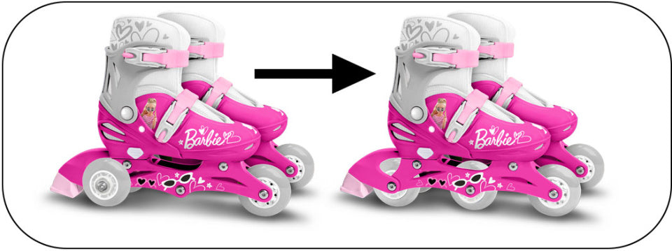 Mattel 2-i-1 skridskor Hardboot Justerbar rosa vit storlek 27-30