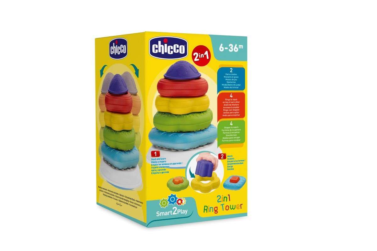 Tiamo Chicco 2 en 1 Ring Tower - Vormstoof