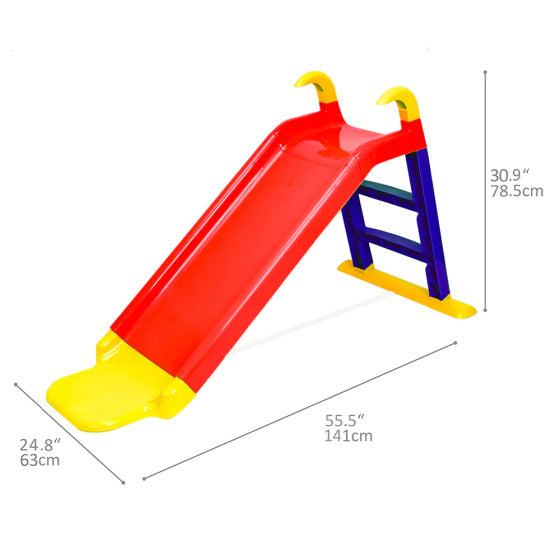 Slide étoilée 141 x 63 x 78,5 cm jaune bleu rouge