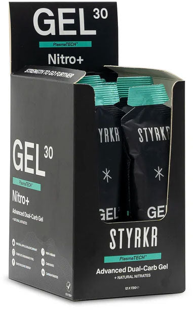Styrkr gel30 nitro dual-carb energetický gél 12er box