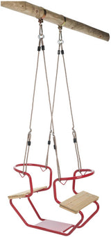 Swinging Duo Swing 92 x 44 x 53 cm jekleno rdeče naravno