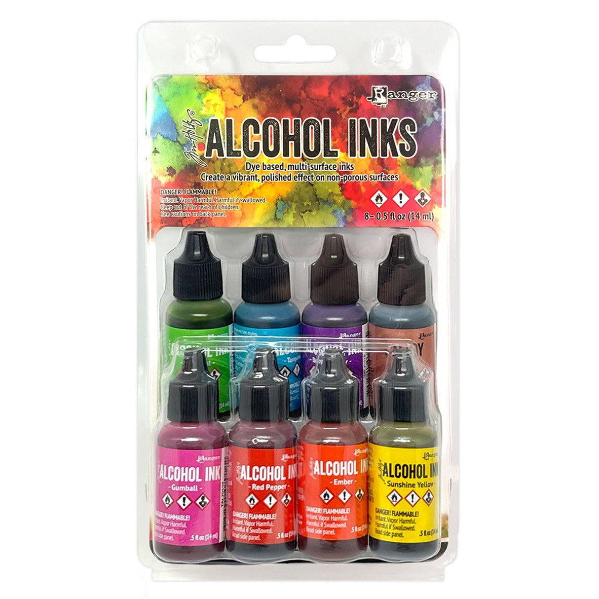 Tinta Ranger ranger • tim holtz álcool tintas espectro brilhante 14ml x 8 unidades