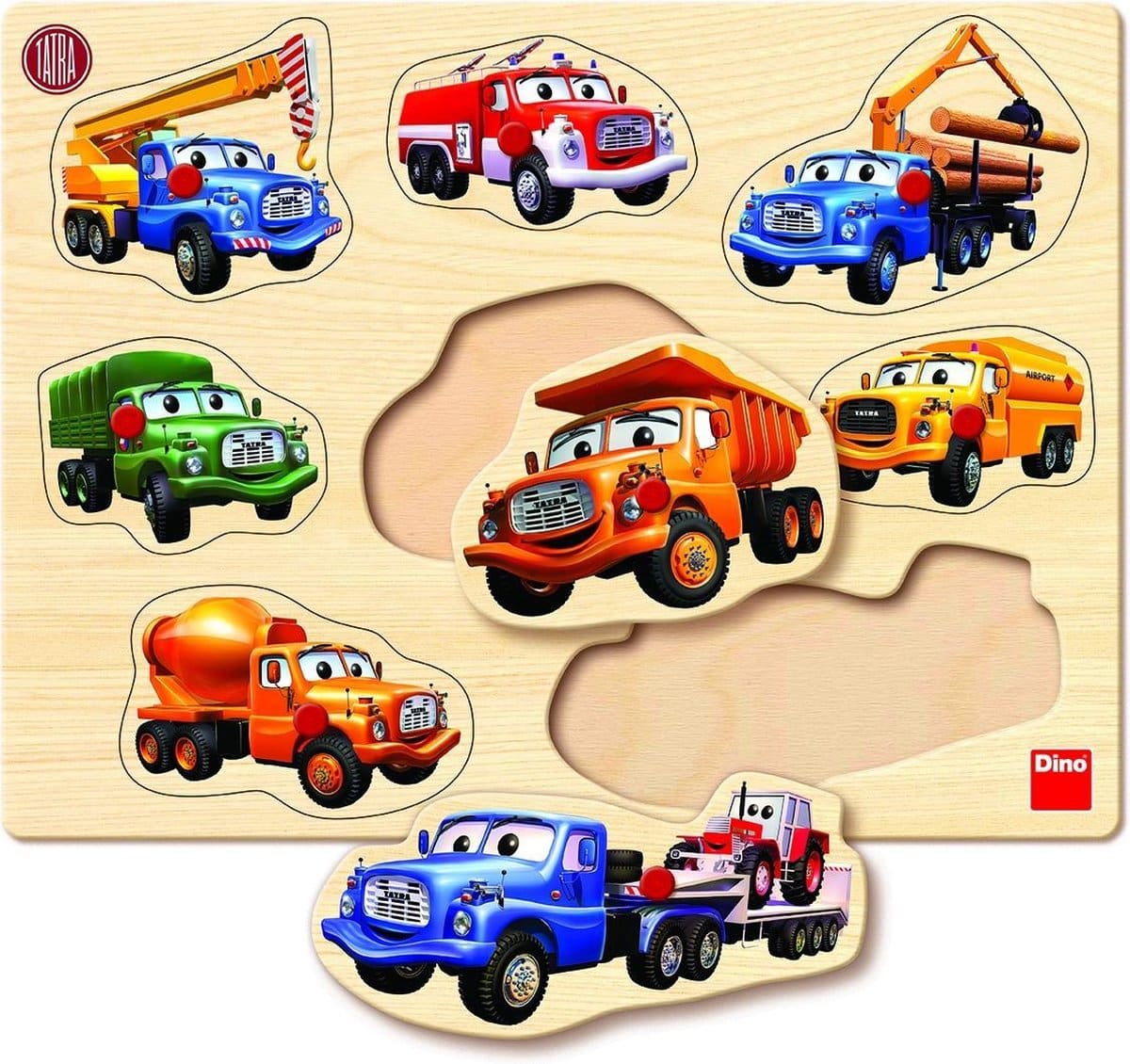 Dinotoys dino puzzle - wooden Tatra shape puzzle - 8 pieces