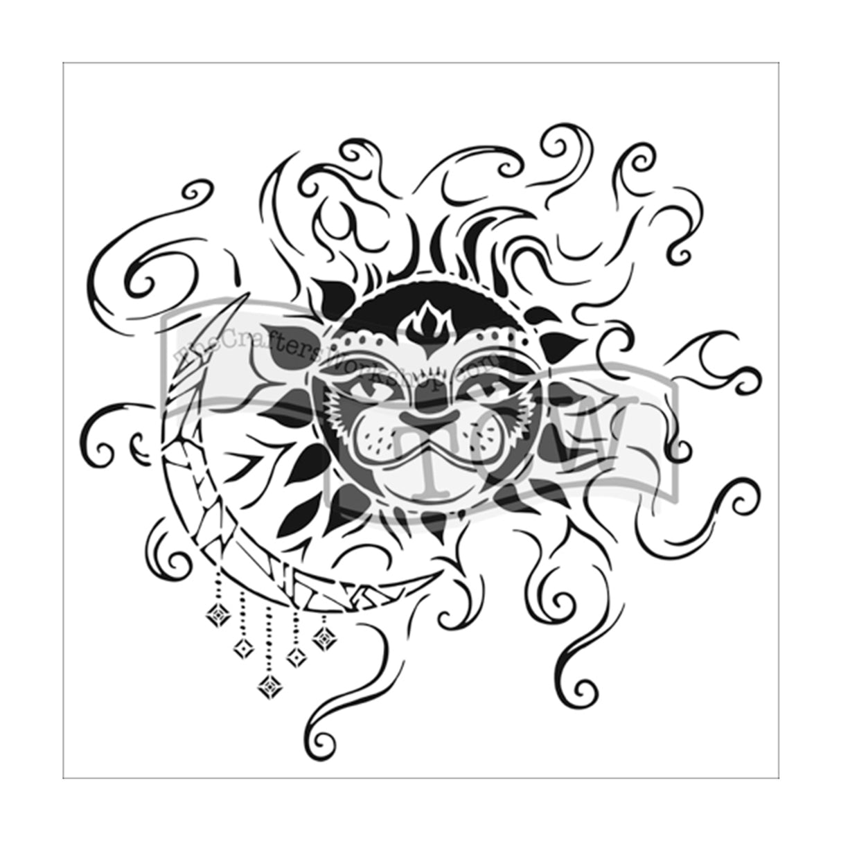 El taller del artesano • plantilla 30x30cm sol y luna
