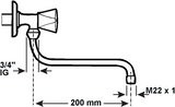 Cornat zwenkuitloop wandkraan s-vorm 200mm - tec351002