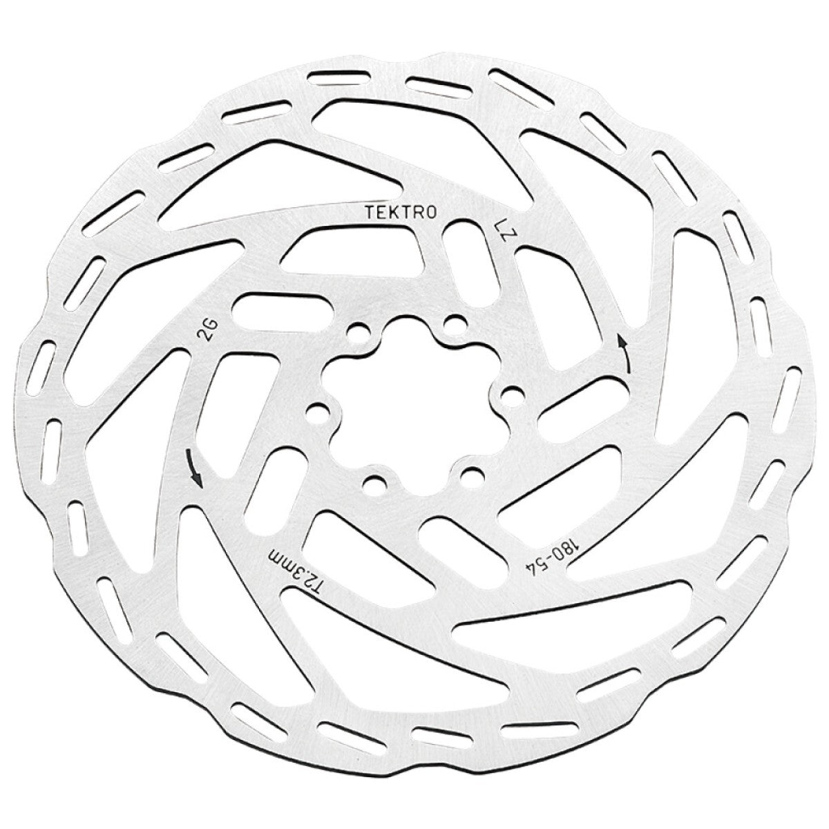 Tektro schijfrem rotor tr180-54 ø180x2,3mm, zilver