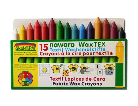 Ökonorm wax tex nawaro, textile wax crayons - 15 colors
