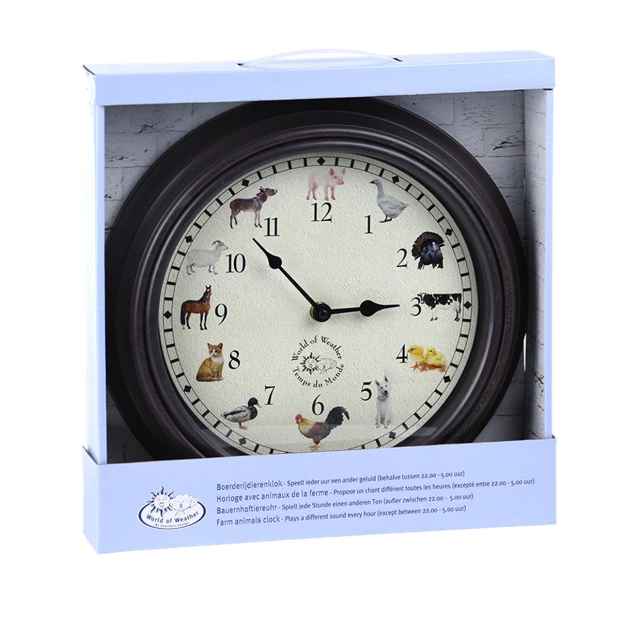 Horloge de conception Esschert avec animaux de ferme
