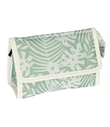 Traveler mirror bag leaves green white 16.5 cm x 11cm