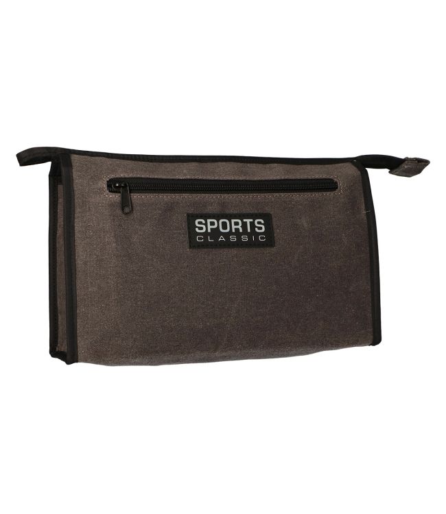 Reisende Toilettenbag Sport klassisches Militärgrau 35 cm x 24 cm