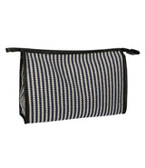 Reisende toalettpose stripe blauw creme 30x20cm