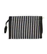 Traveler mirror bag stripe blue cream 16.5x11cm