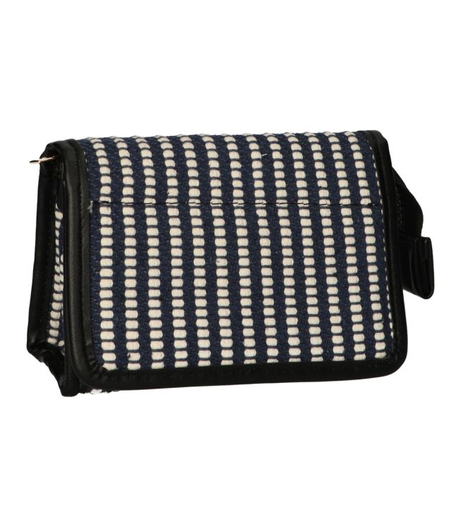 Traveler mirror bag stripe blue cream 16.5x11cm